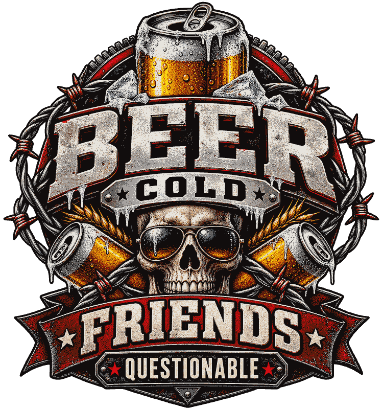 Beer Cold • Friends Questionable Koozie DTF