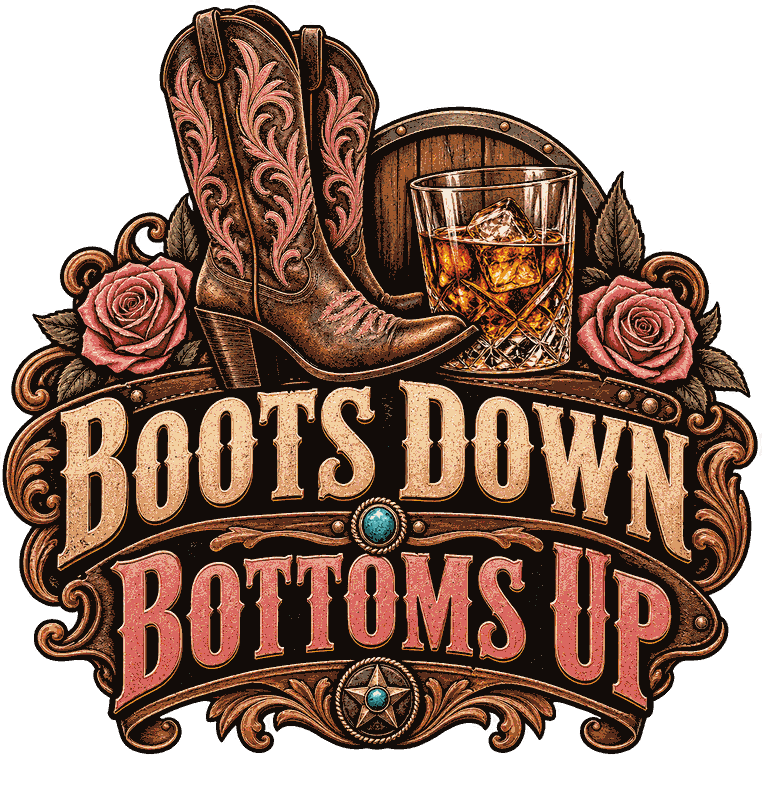 Boots Down • Bottoms Up Koozie DTF