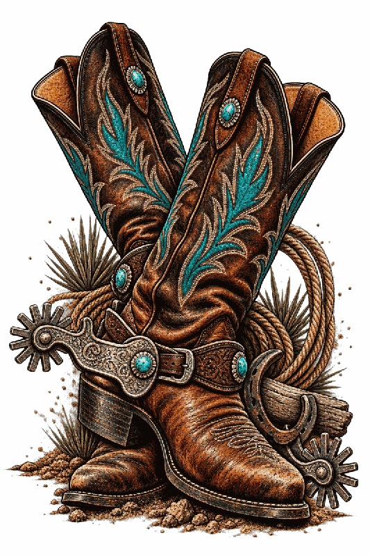 Turquoise Boots & Spurs