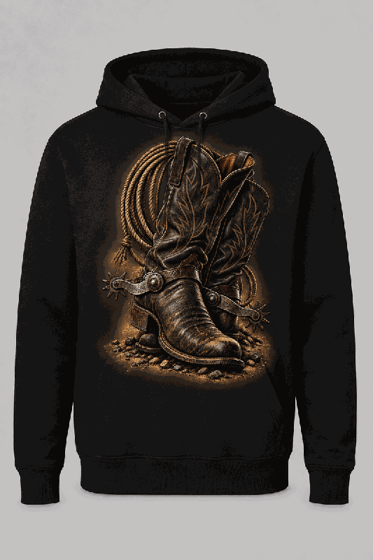 Men’s Rugged Boots & Spurs Hoodie full preview