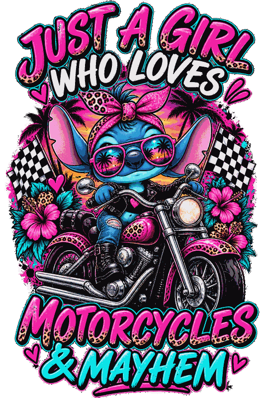 Just a Girl Who Loves Motorcycles & Mayhem Back