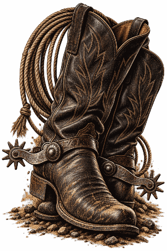 Men’s Rugged Boots & Spurs