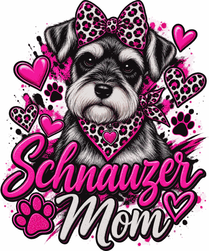 Schnauzer Mom Leopard Glam